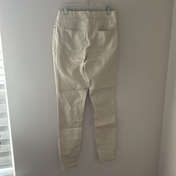 Boston Proper So easy denim legging off white elastic waist skinny Sz 10 new - Picture 3 of 5